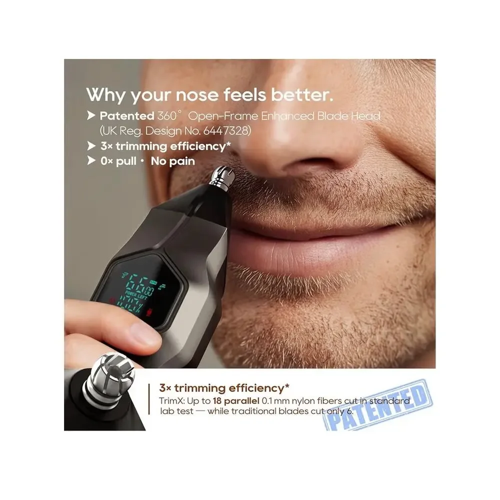 TRIMX Beard Trimmer menMagnetic Snap-on Replacement Heads Charging Dock, IPX7